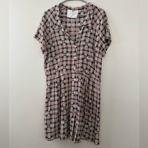 Acacia Swimwear Plaid Dress in Black and Tan